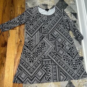 AB Studio Monochrome Tribal Long Sleeve Shirt/ Dress